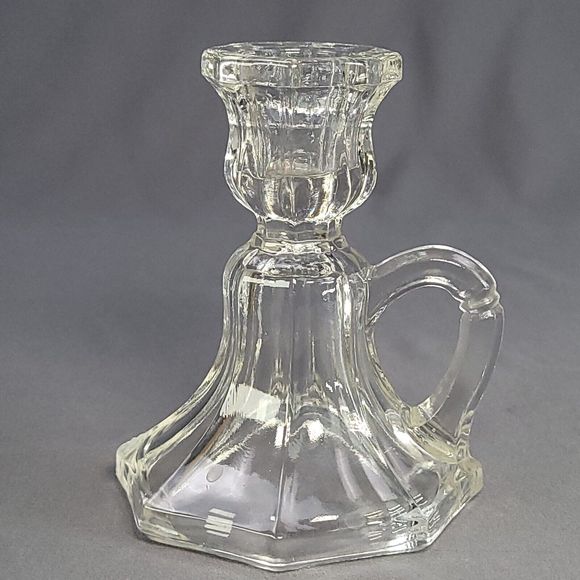 Crystal Finger Loop Candle holder. 5" tall Candlestick - Picture 1 of 8